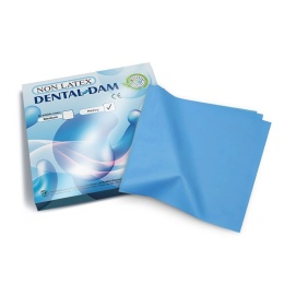 Koferdam bezlateksowy CERKAMED Dental-Dam gruby, niebieski
