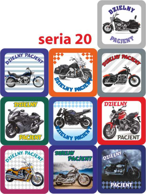 Naklejki Dzielny Pacjent WZORY DO WYBORU 200 szt.